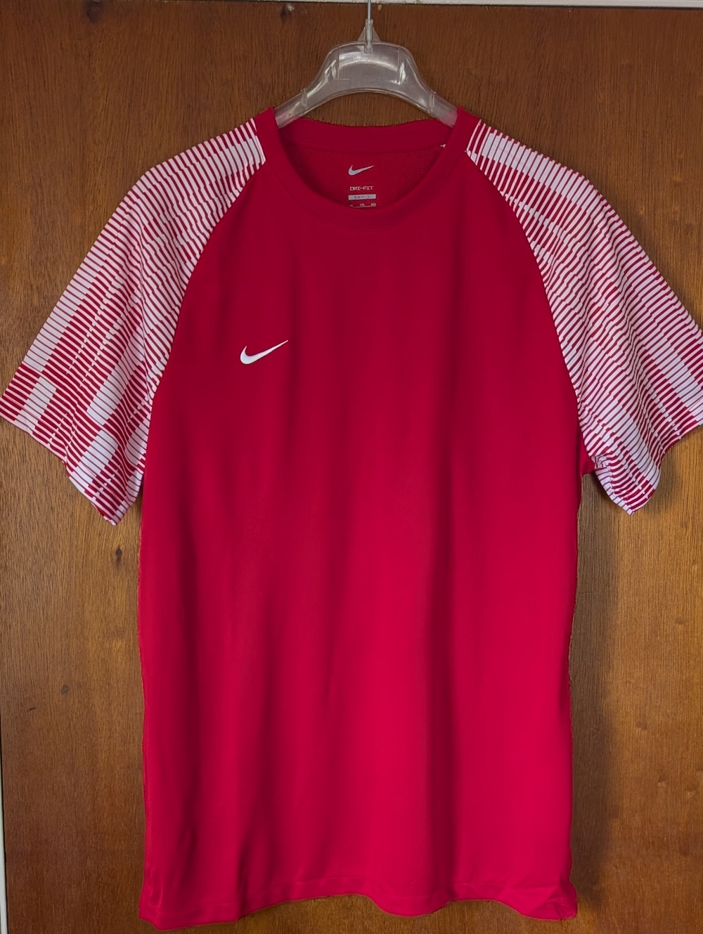 Nike Red Dri-FIT Performance Tee with Striped Sleeves Men's Size XXL NEW!